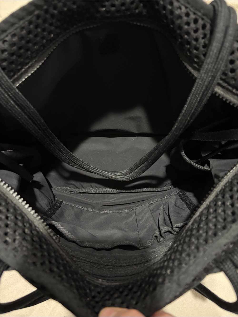 Nike Black Mesh Utility Tote with Rope Handles - Picture 2 of 3